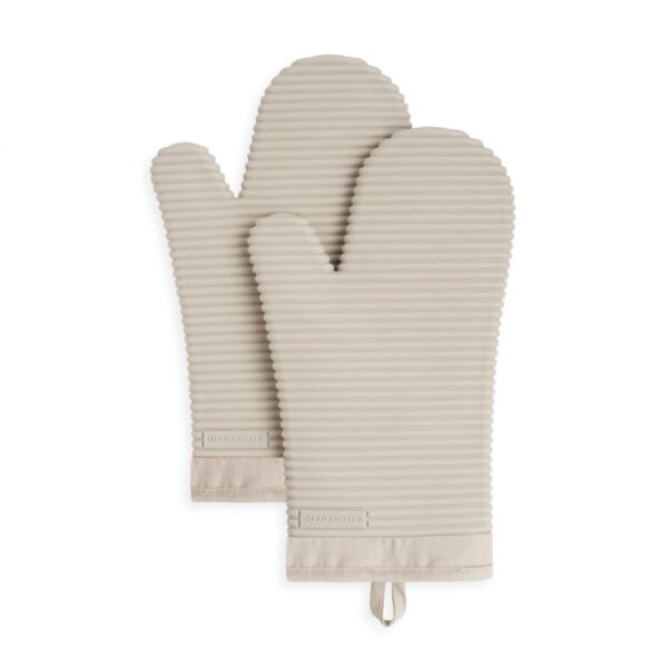 Ribbed Soft Silicone Oven Mitt Set