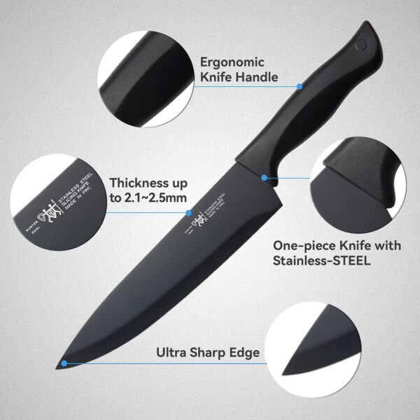 Kitchen Knife Set with Block - Image 5