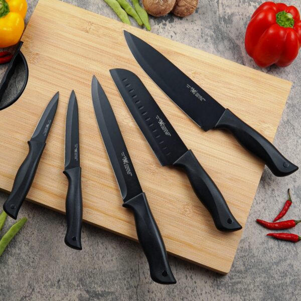 Kitchen Knife Set with Block - Image 2
